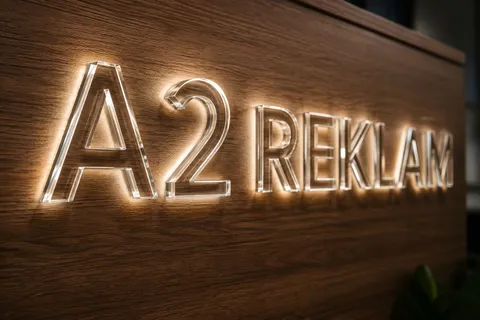 A2 Reklam tarafından İstanbul'da üretilen kabartma pleksi harf uygulaması - örnek proje fotoğrafı.