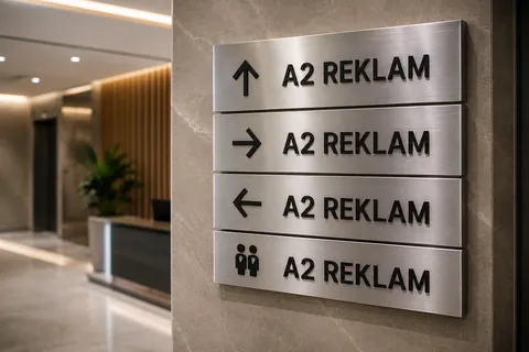 A2 Reklam tarafından İstanbul'da üretilen yönlendirme tabelası uygulaması - örnek proje fotoğrafı.